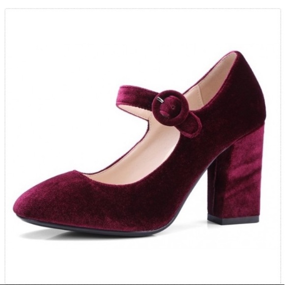 Metaphor | Shoes | Metaphor Burgundy Wine Red Velvet Mary Jane Heels |  Poshmark